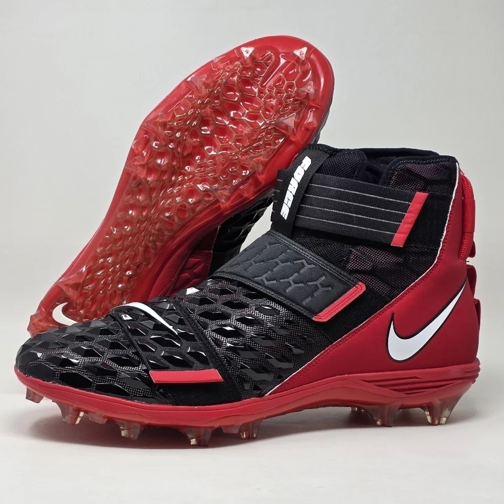 Nike Force Savage Elite 2 Football Cleats Red Black Men's Size 17 BV3962-002 New